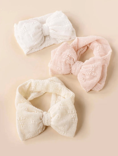 3 Pieces Set Pastel Colors Bow Headband