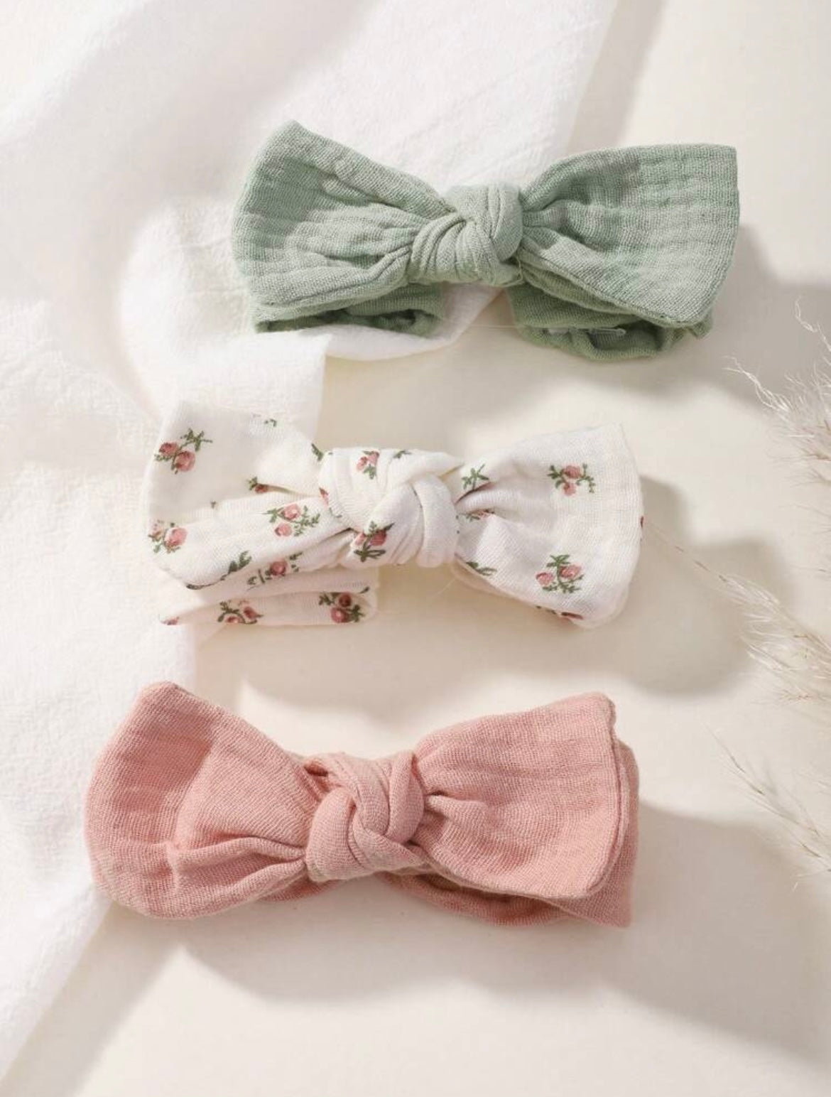 3 Pieces Set Pastel Colors Bow Headbands