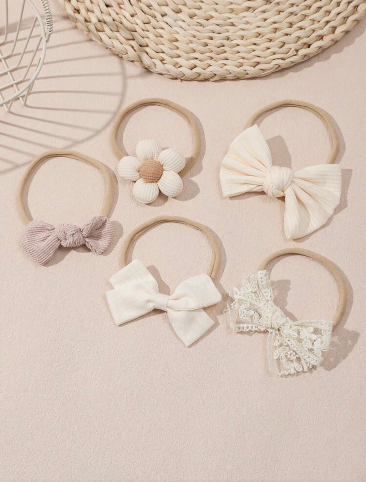 5 Pieces Set Flower and Bow Headbands