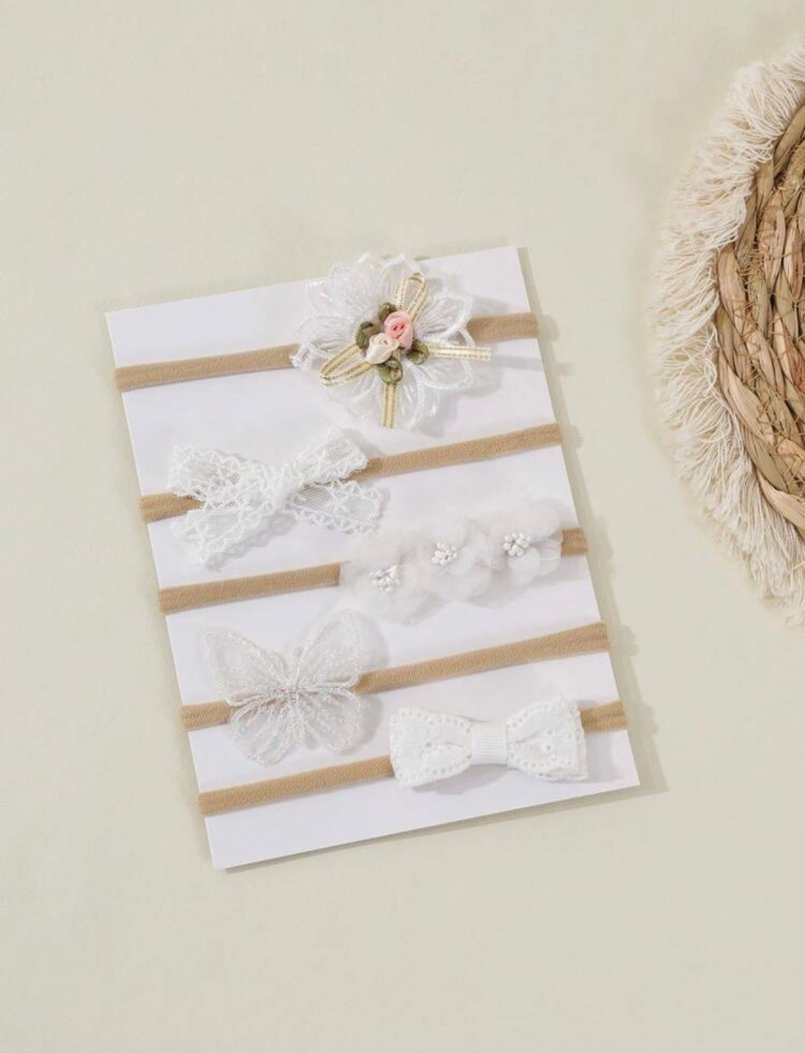5 Pieces Set White Headbands