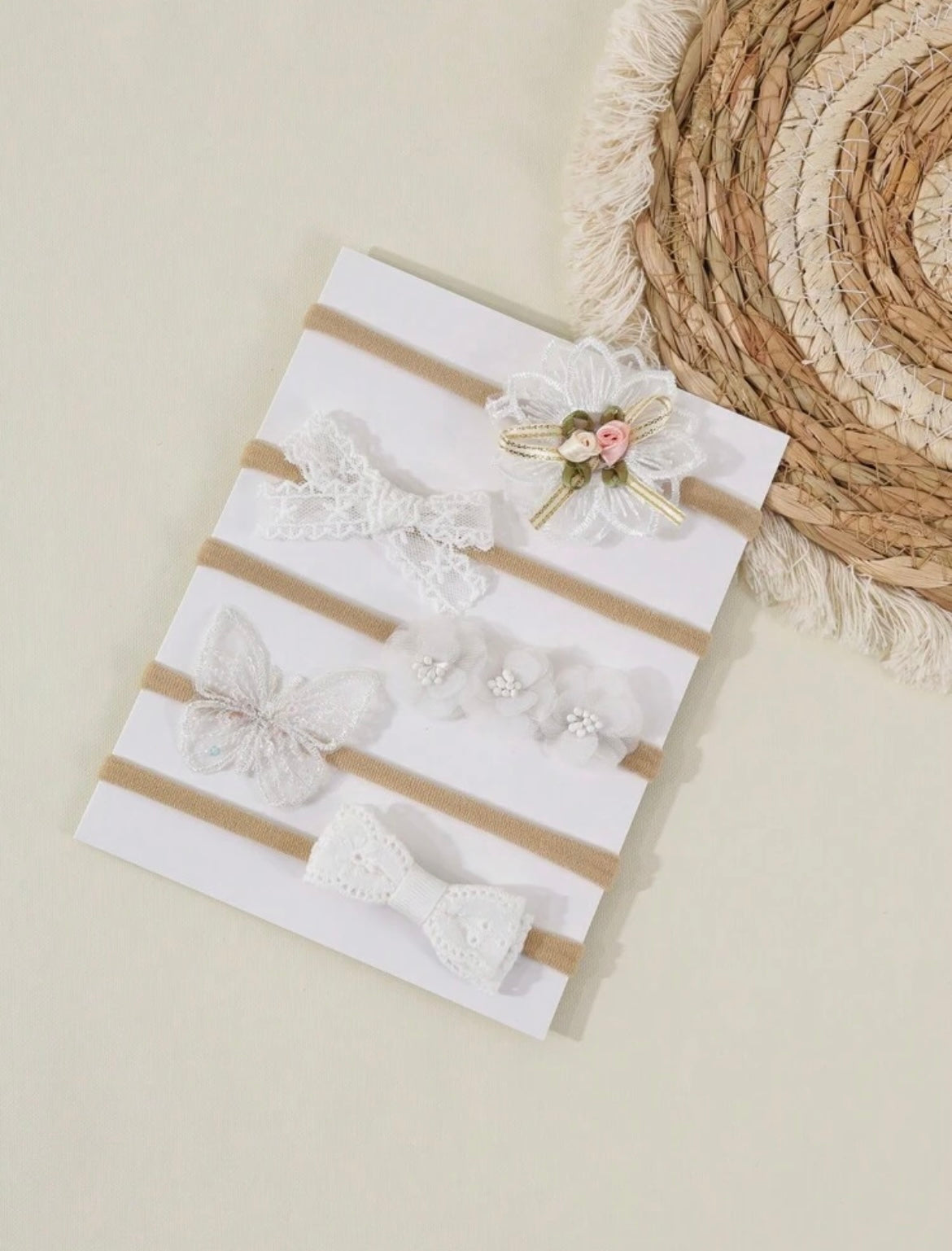 5 Pieces Set White Headbands
