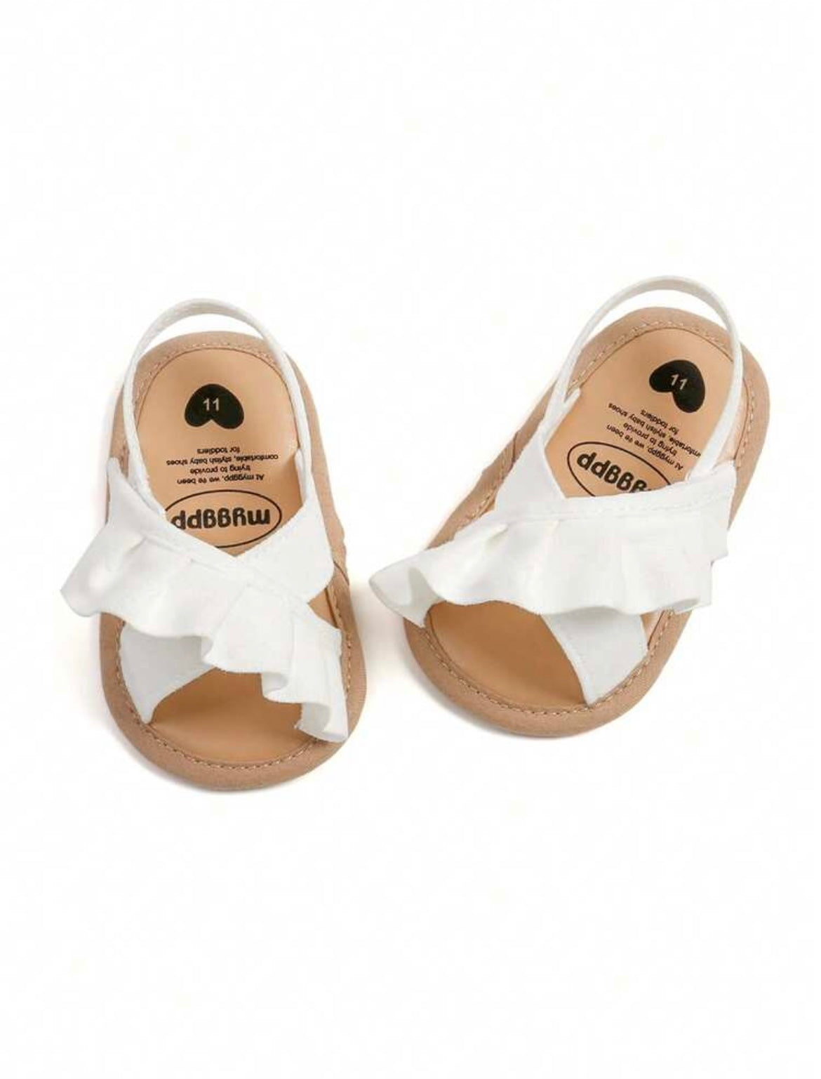 White Soft Flat Non-Slip Baby Sandals
