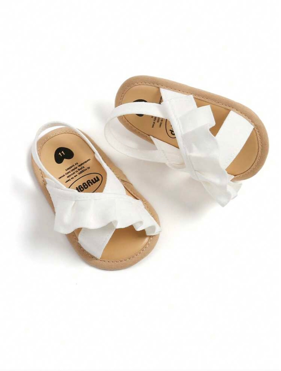 White Soft Flat Non-Slip Baby Sandals