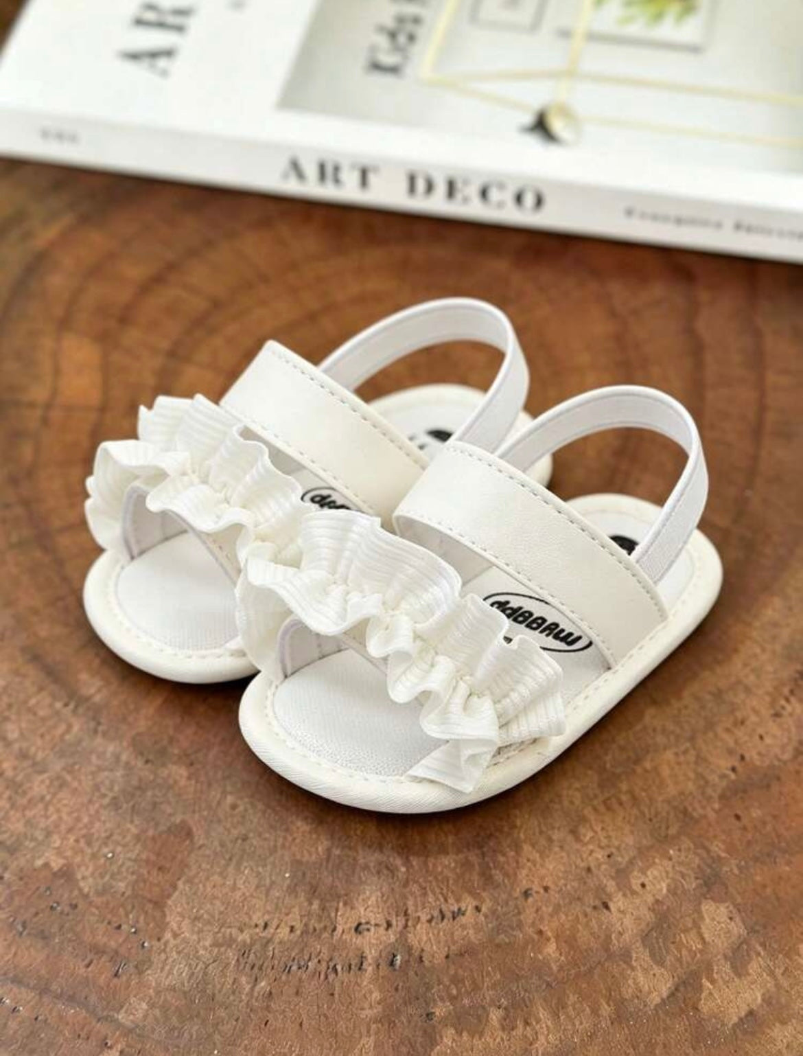White Soft Flat Non-Slip Baby Sandals