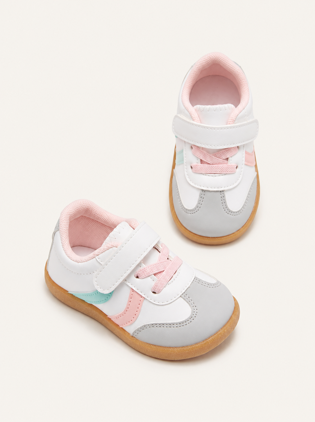 Gray and Pink Sneakers