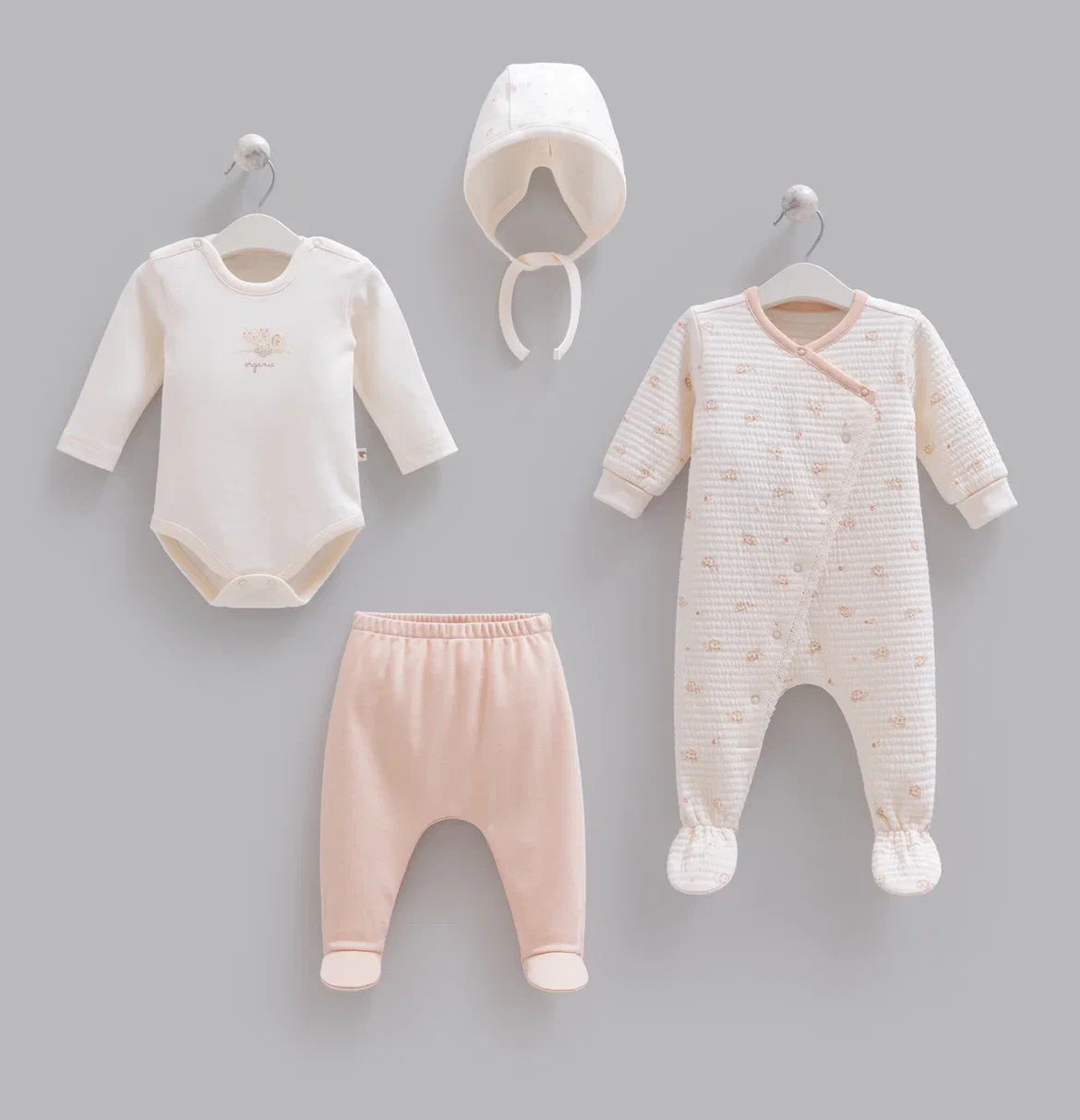 Caramell 4-Pieces Overall Set, 100% Organic Cotton