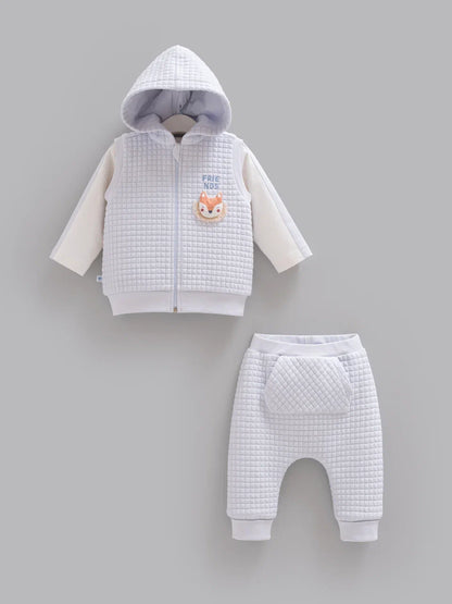 Caramell 3-Piece Baby Blue Quilted Set