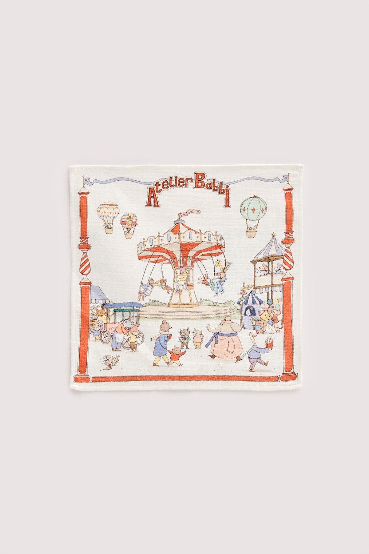 Atelier Babbi Newborn 30x30 cm Mouth Cloth - Funfair, 100% Cotton