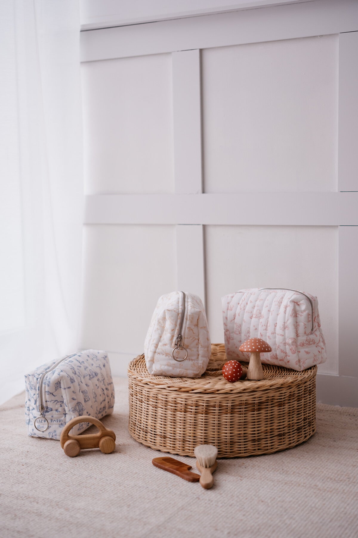 Atelier Babbi Baby Care Bag - Toile De Jouy / Pink
