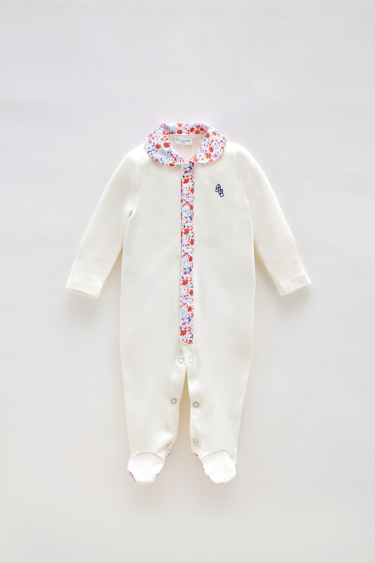 Atelier Babbi Baby Overall – Red Tiny Flowers, 100% Cotton