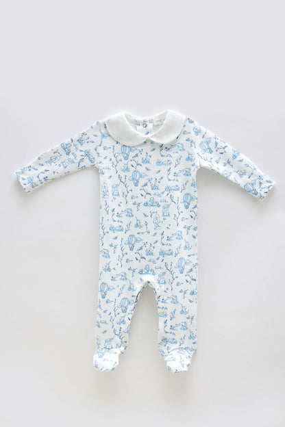 Atelier Babbi Baby Overall – Toile De Jouy /Blue, 100% Cotton
