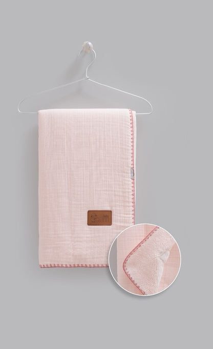 Caramell Pink Fluffy Fleeced Blanket 85x90 cm
