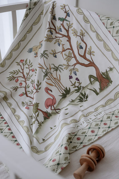 Atelier Babbi Double Sided Cotton Baby Blanket - Spring, 100% Cotton