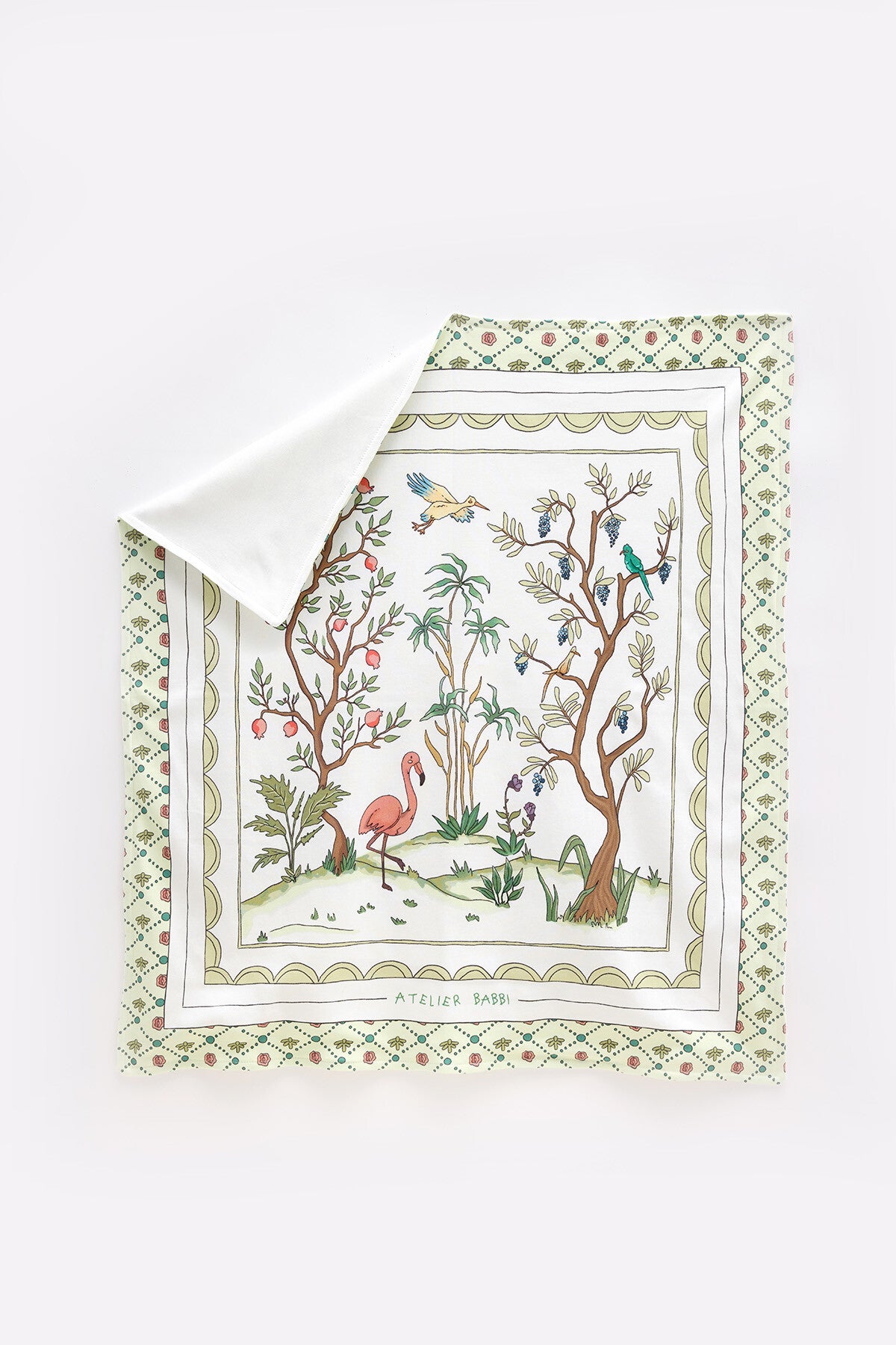 Atelier Babbi Double Sided Cotton Baby Blanket - Spring, 100% Cotton