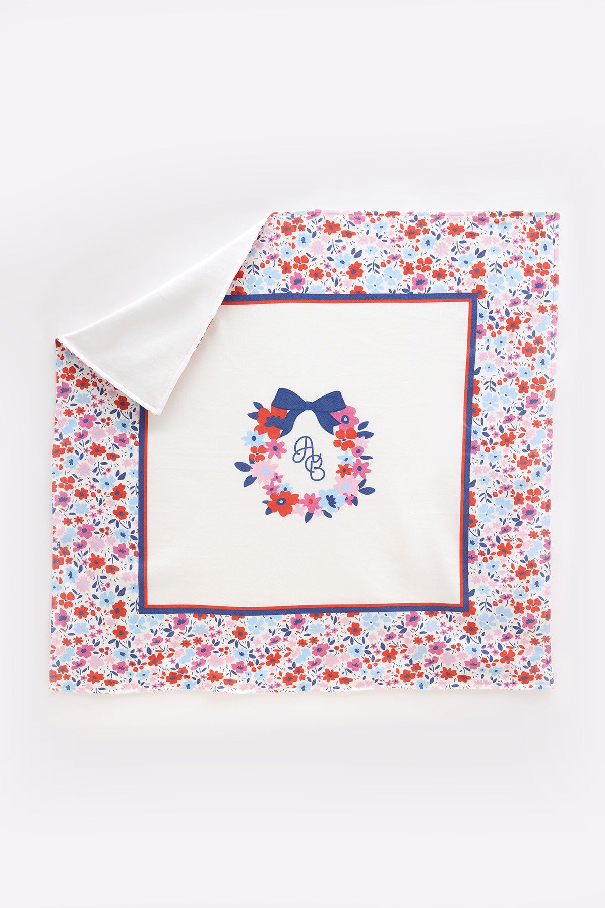 Atelier Babbi Double Layer Muslin Cover – Tiny Flowers  Red, 100% Cotton