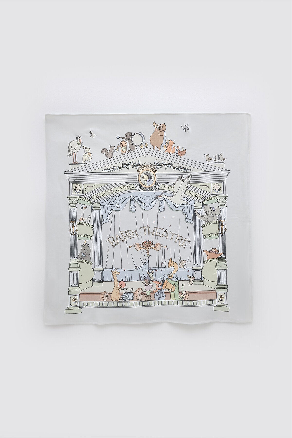 Atelier Babbi Double Sided Cotton Baby Blanket - Theatre / Blue, 100% Cotton