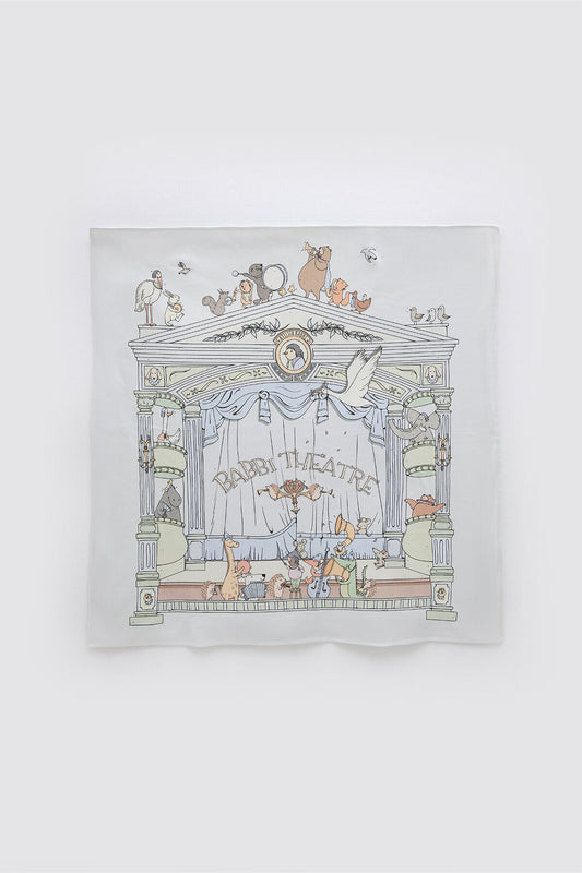 Atelier Babbi Double Sided Cotton Baby Blanket - Theatre / Blue, 100% Cotton