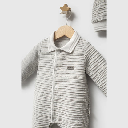 TONGS Baby Boy Grey Jumpsuit with Hat