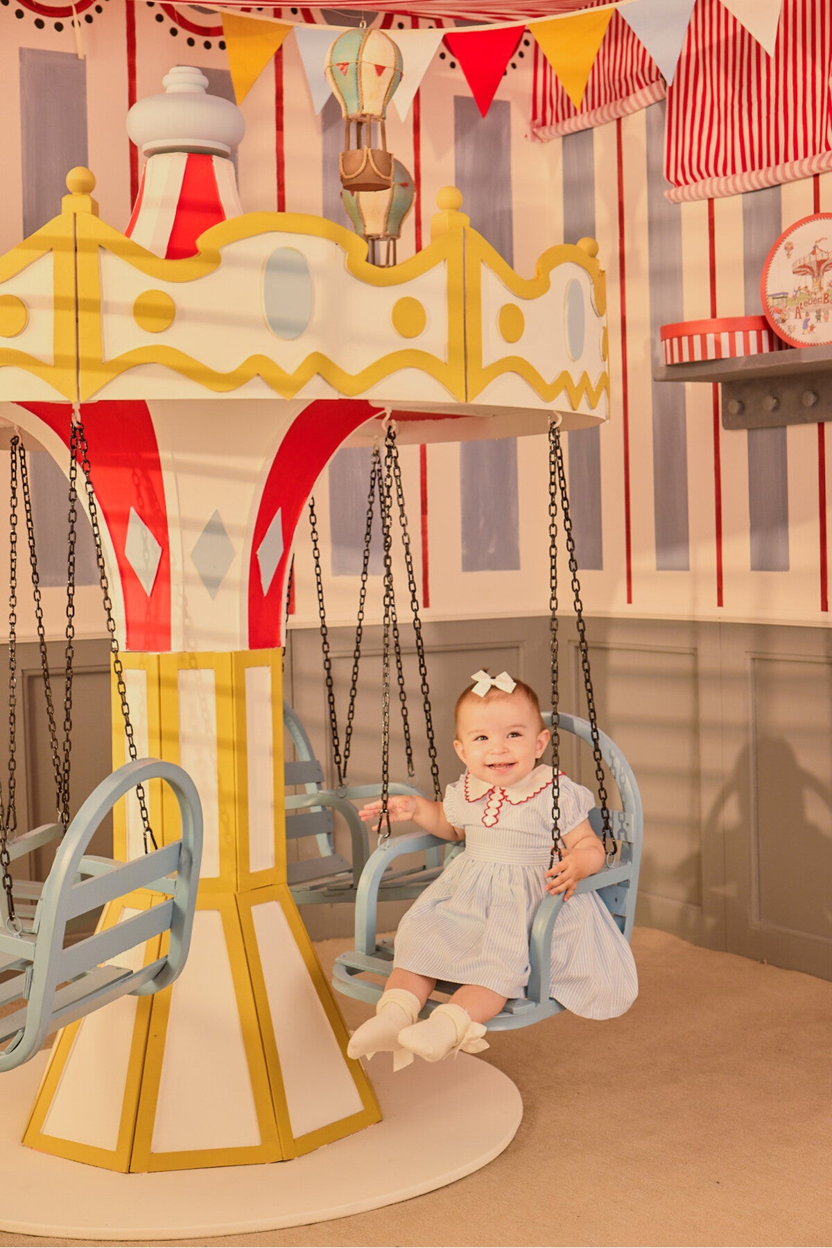 Atelier Babbi Baby Blue Dress - Funfair, 100% Cotton