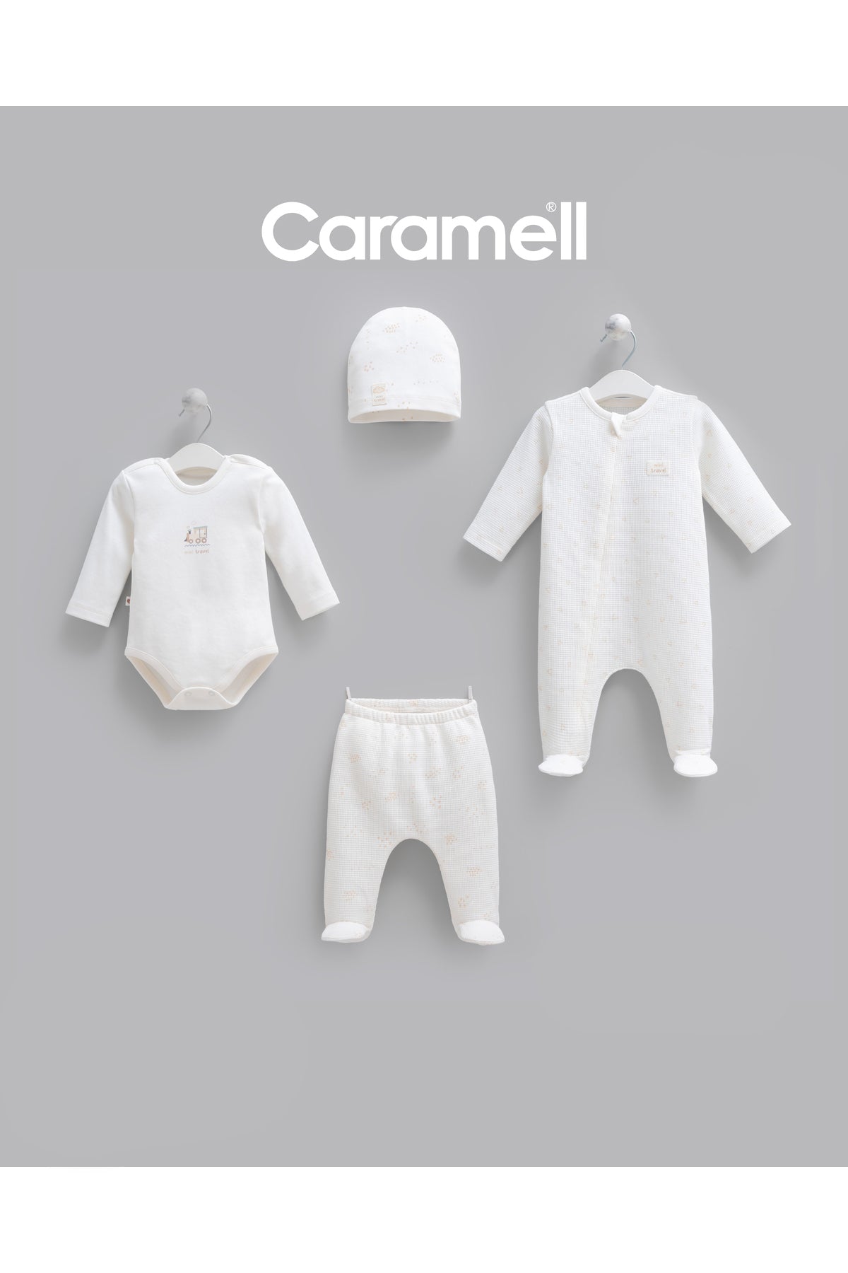 Caramell Mini Travel Overall Set of 4-Pieces, 100% Organic Cotton