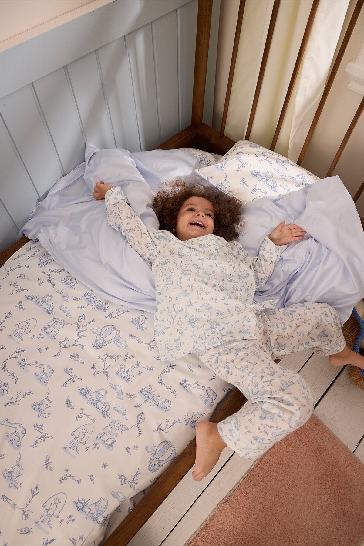 Atelier Babbi Pajama Set - Toile De Jouy / Blue, 100% Cotton