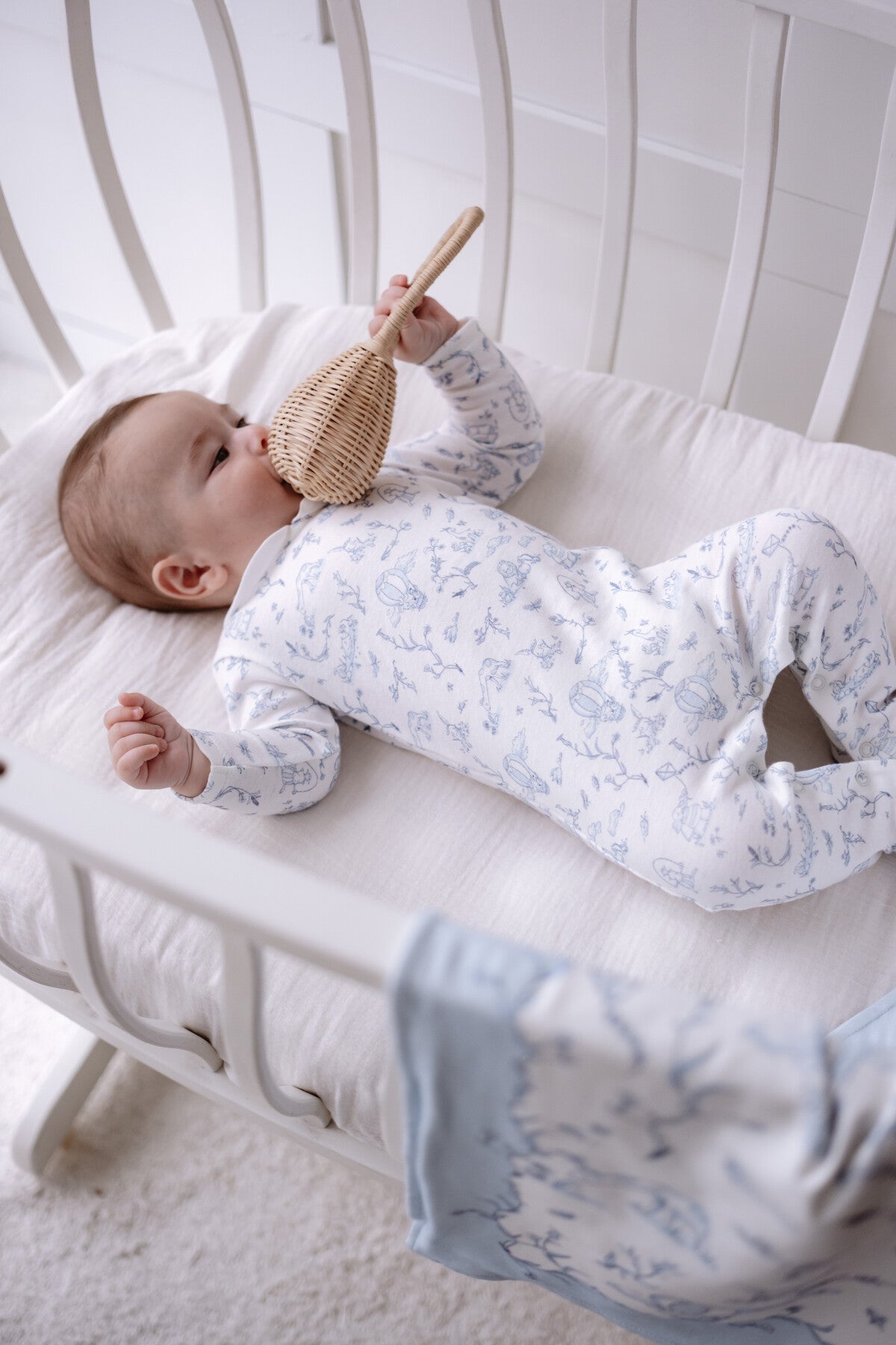 Atelier Babbi Baby Overall – Toile De Jouy /Blue, 100% Cotton