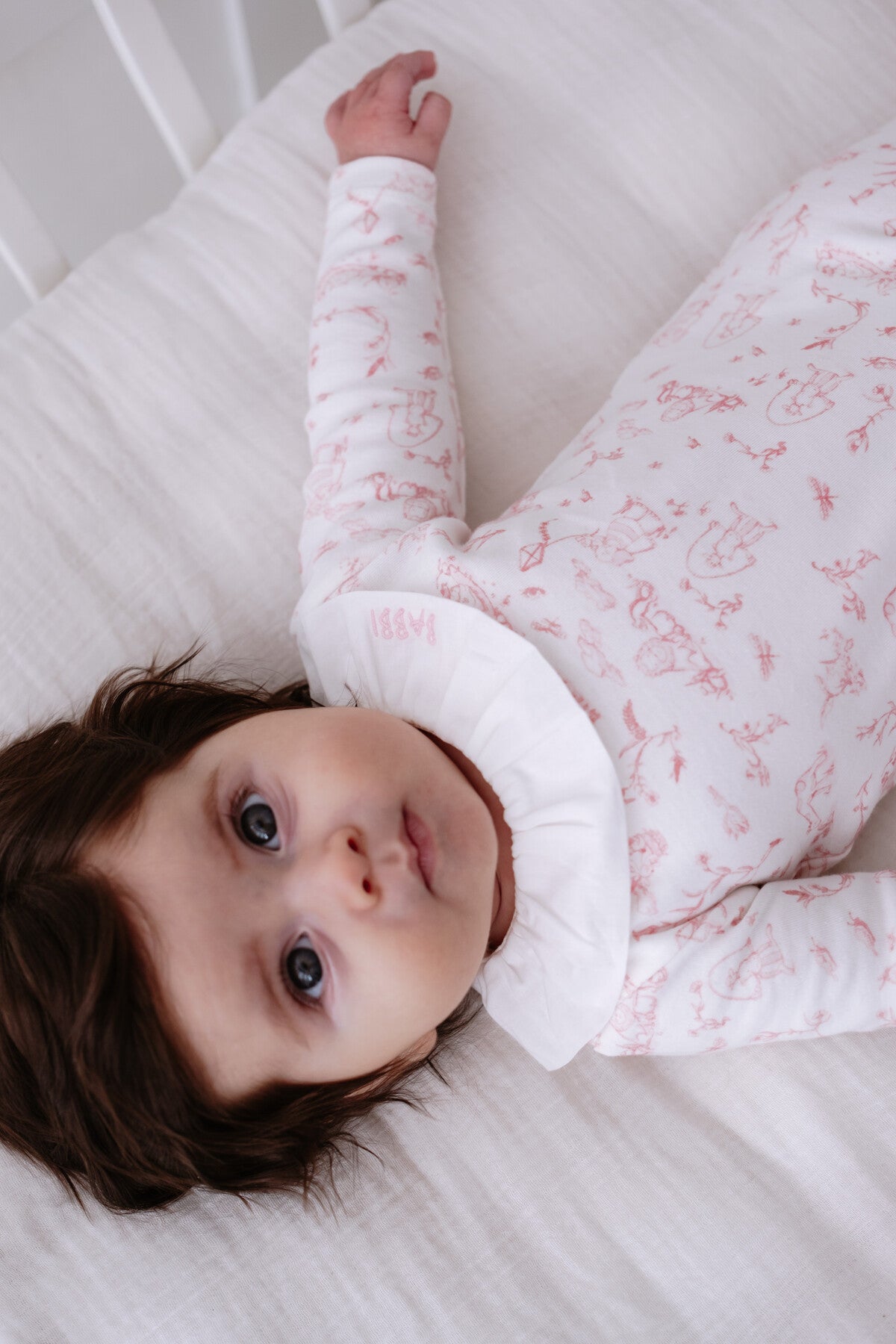 Atelier Babbi Baby Overall – Toile De Jouy / Pink, 100% Cotton