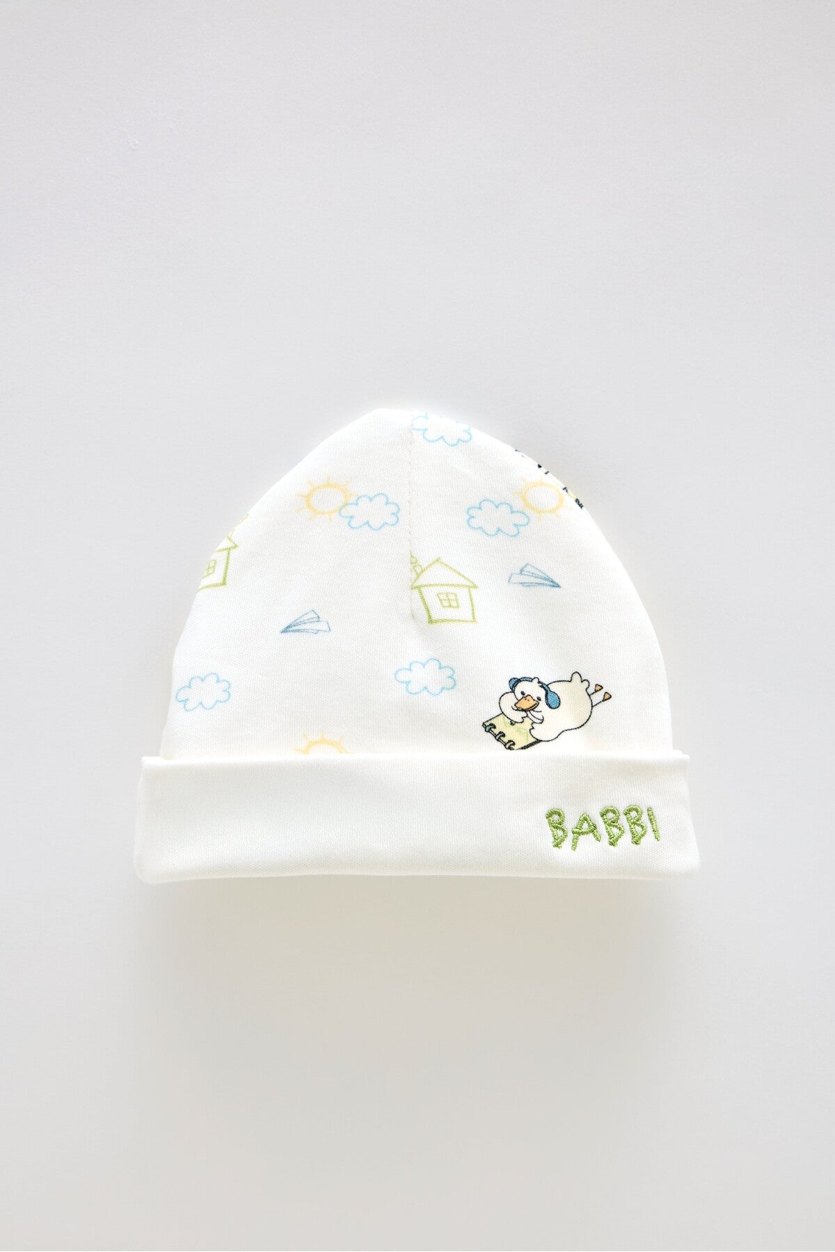Atelier Babbi Newborn Bib & Hat Set - Picnic, 100% Cotton